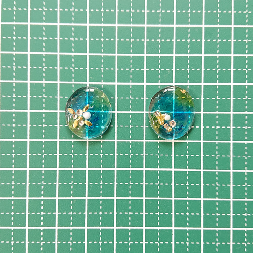 インクアートカボション☆4個 d-15 アルコールインク/カボション 