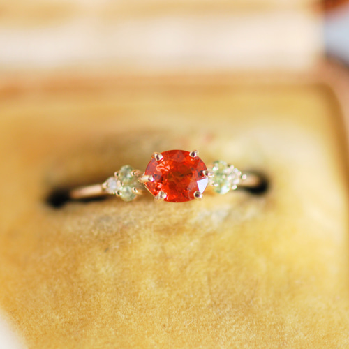 スペサルティンガーネット カラーストーンリング / K10YG【受注製作