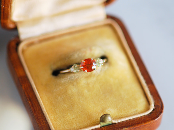 スペサルティンガーネット カラーストーンリング / K10YG【受注製作