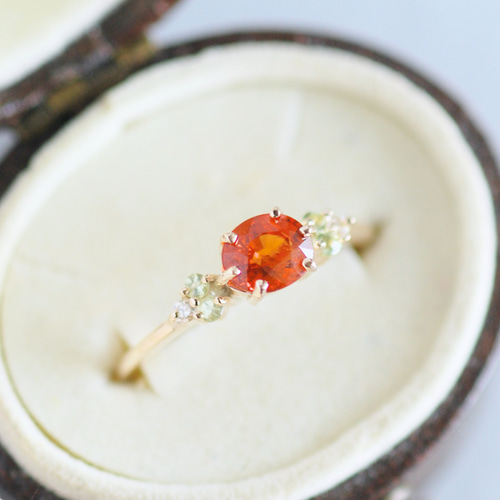 スペサルティンガーネット カラーストーンリング / K10YG【受注製作