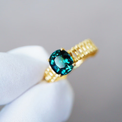 受注制作「鑑定書付き」K18 天然サファイア 天然ダイヤモンド リング