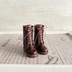 ネオブライス ピュアニーモ ブーツ シンプルレースアップブーツ こげ茶