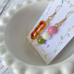 《受注生産》みたらし団子と三色団子のピアス　フェイクスイーツ 3枚目の画像