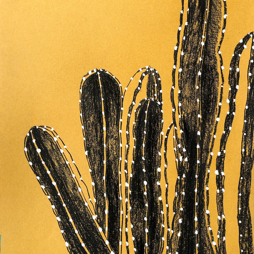 柱サボテン家族 【原画/A3サイズ】 絵画 DENNY HORIMIZU 通販 13938589