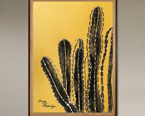 絵画 933 油絵/抽象画風/自然の造形/サボテン/さぼてん/S12号 柱サボテン家族 【原画/A3サイズ】 絵画 DENNY HORIMIZU 通販 13938589