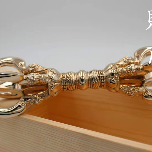 密教法器 大理五鈷杵 金剛杵 仏教法具 真鍮製 vajra 21cm その他