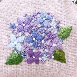 紫陽花のがま口　手刺繍　 8枚目の画像