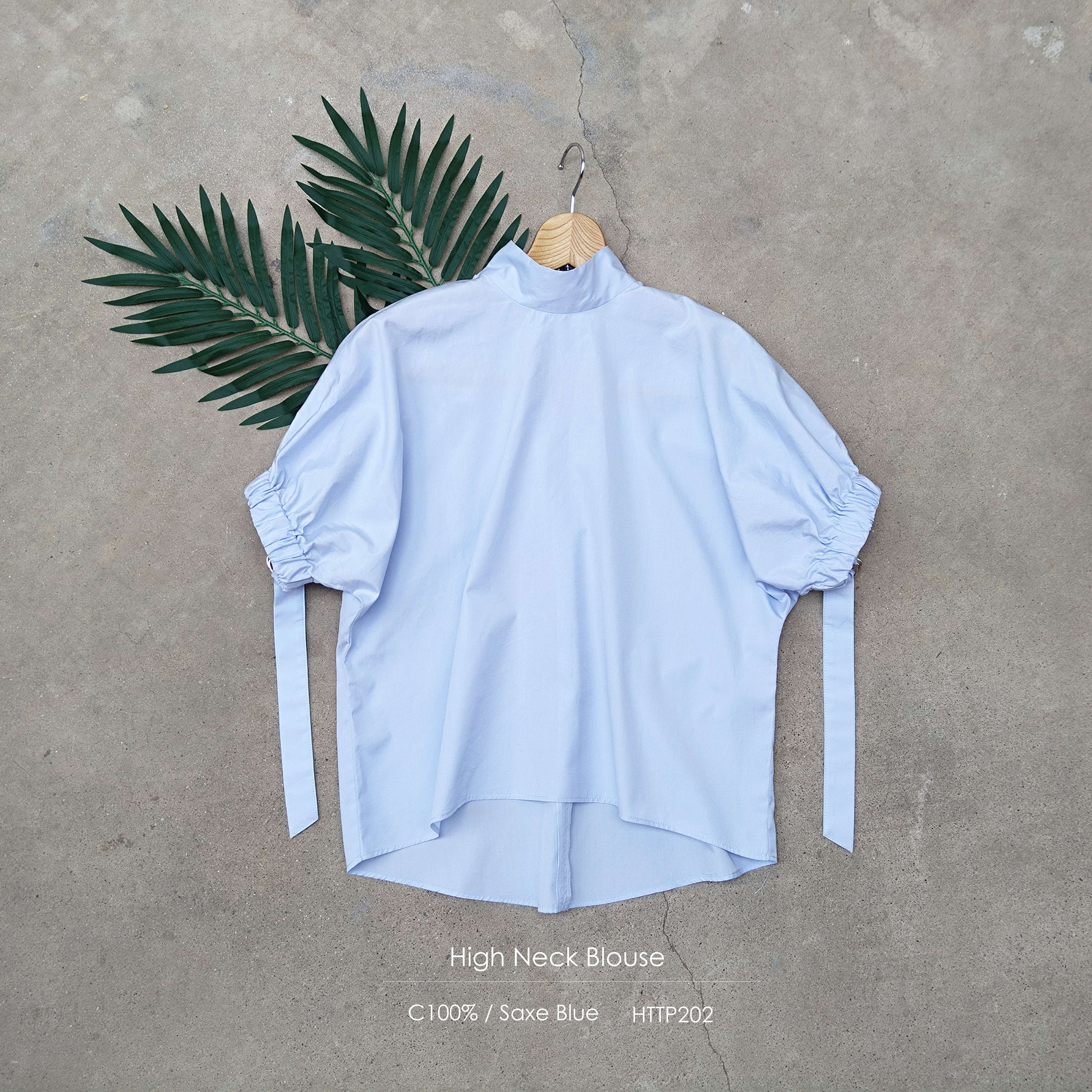 【受注製作】ハイネックシャツ　プルオーバー 綿100%