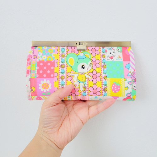ハニーチューン2021×パッチワーク柄】文鎮口金財布 長財布 epic-miyu  