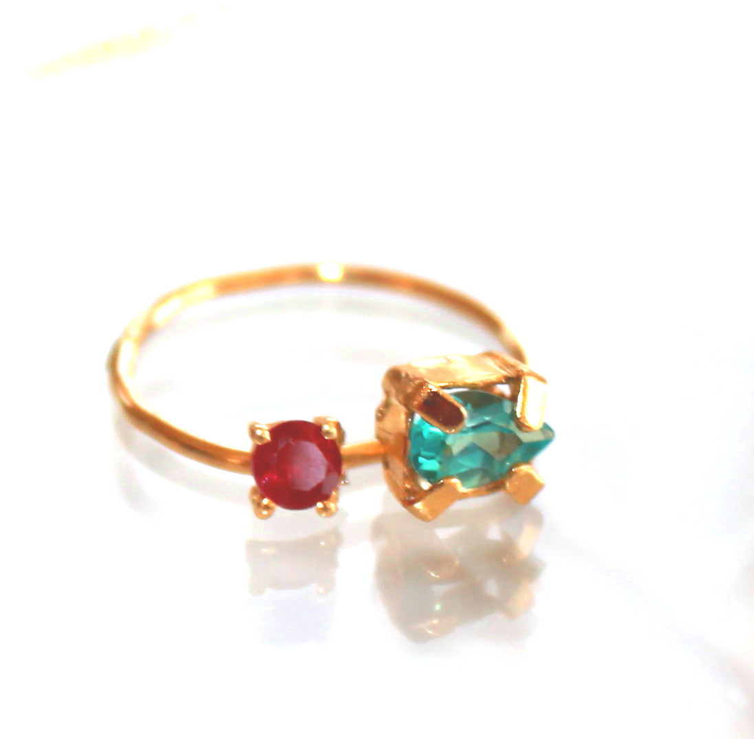 - sittori -　k18gp Ruby & Apatite Ring