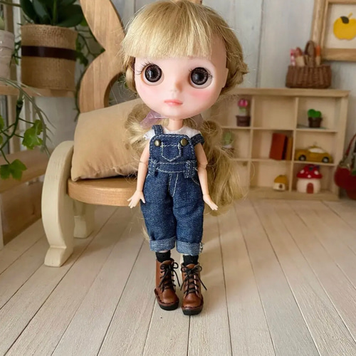 ポップマートブライス ねんどろいど ドール靴 Lタイプ チョコ×靴紐黒