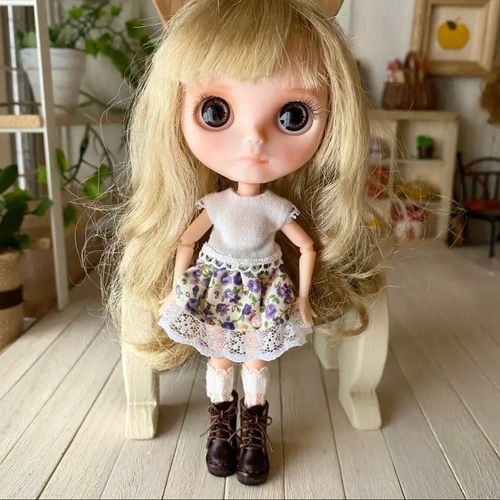 ポップマートブライス ねんどろいど ドール靴 Lタイプ こげ茶 靴紐黒or