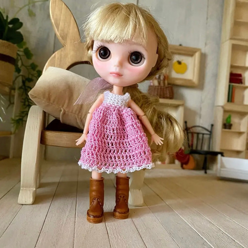 ポップマートブライス ドール靴 くしゅブーツ キャメル その他人形 hi