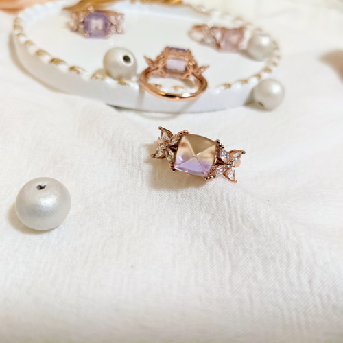 上品❢ホワイトガーデンと宝石質アメトリンのブレス❥