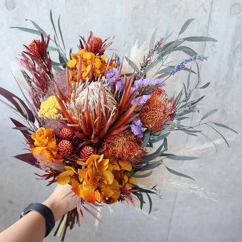 1点限定】パンパスグラスとネイティブフラワーのウェディングブーケ