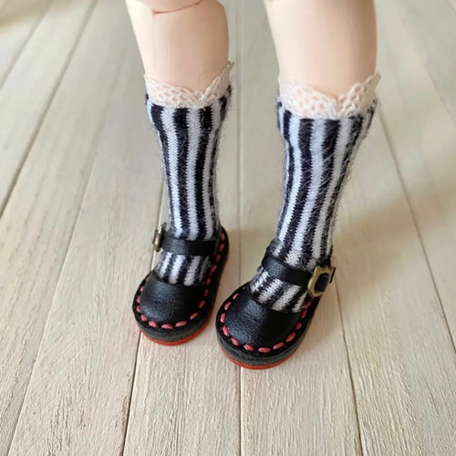 苺刻印 ネオブライス&ピュアニーモS ストラップサンダル 黒 その他人形  