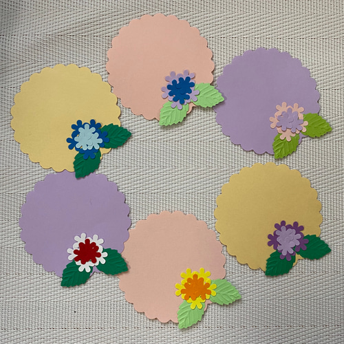 メッセージカード＊いちご＊ペーパークラフト＊クラフトパンチ＊アルバム＊花＊蝶 クラフトパンチ メッセージカード お花 紫陽花 アジサイ フラワー