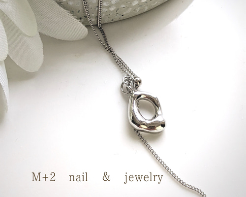 ◇ 送料無料◇手作り風歪みスクエア&スティック【シルバーカラー  