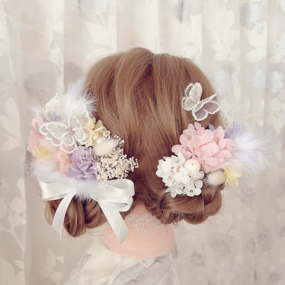 ✨蝶々✨ヘッドドレス★ウエディング★結婚式★卒業式★ヘアアクセサリー★成人式 1枚目の画像