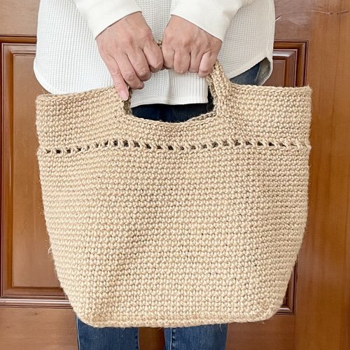 大きめLサイズ❁✿✾ 麻紐トートバッグ ✾✿❁︎ トートバッグ