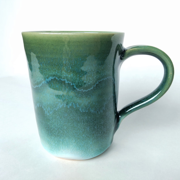 エメラルドグリーンのマグカップ（大きめ）【父の日】 2枚目の画像