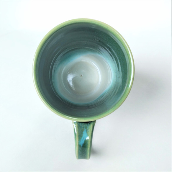 エメラルドグリーンのマグカップ（大きめ）【父の日】 4枚目の画像