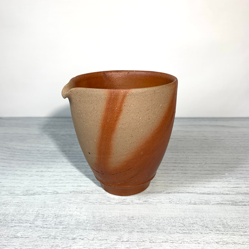 備前焼 　火色発色 　酒器 森本良信 備前焼片口壷 穴窯焼成酒器 桐箱 満容量270ml 徳利