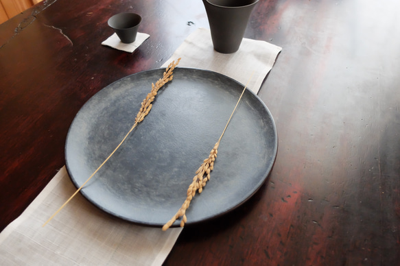 【再入荷】一閑張木皿　栓　23.5cm 4枚目の画像