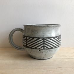 マグカップ(ヘリンボーン・白ｂ） 3枚目の画像