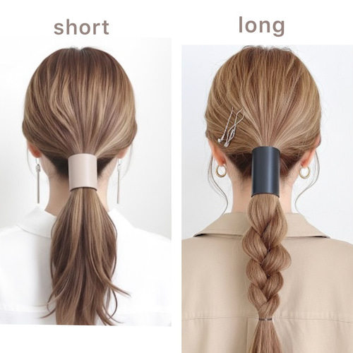 ショート】本革 タイトポニー ポニーフック レザー ヘアカフ ヘア