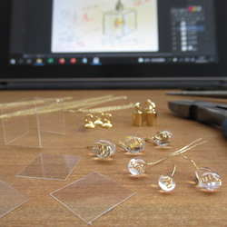 【再販7】微発光ランプシェードピアス(イヤリング)【特集掲載作品】 15枚目の画像