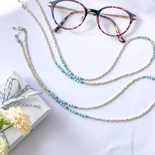 ♪❤️ ターコイズタッセルマスクチェーンメガネチェーン