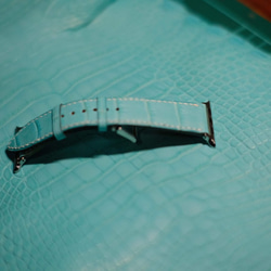 高級ワニ革時計ベルトアップルウォッチ時計バンド手縫い時計バンド 2枚目の画像
