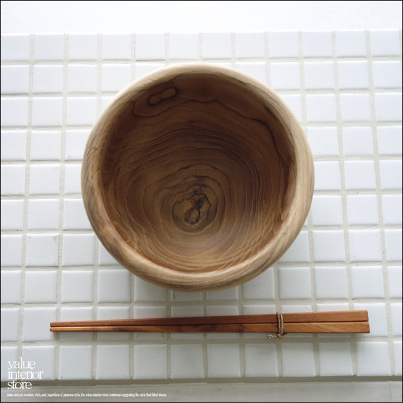 チーク材ボウルUN14.5cm 木皿 木製食器 サラダボウル 木の皿 木のお皿 お椀 ナチュラル 無垢 天然食器 3枚目の画像