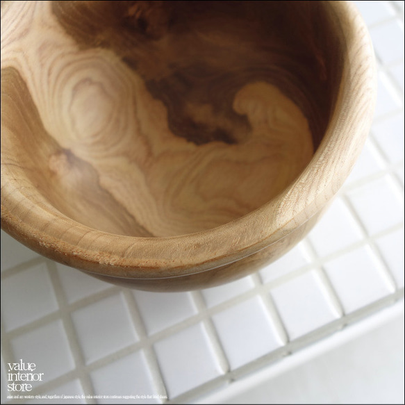 チーク材ボウルUN14.5cm 木皿 木製食器 サラダボウル 木の皿 木のお皿 お椀 ナチュラル 無垢 天然食器 2枚目の画像