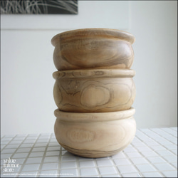 チーク材ボウルUN14.5cm 木皿 木製食器 サラダボウル 木の皿 木のお皿 お椀 ナチュラル 無垢 天然食器 5枚目の画像
