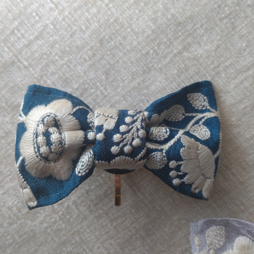 インド刺繍リボンのポニーフック ポニーフック・ヘアカフス 涼
