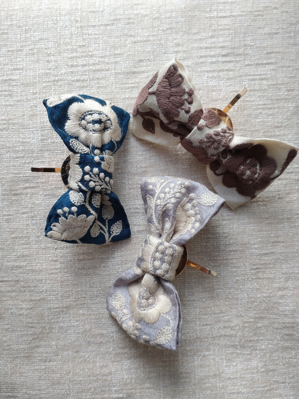 インド刺繍リボンのポニーフック ポニーフック・ヘアカフス 涼