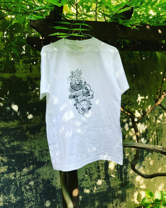 菌界エントランス Tシャツ　白 2枚目の画像