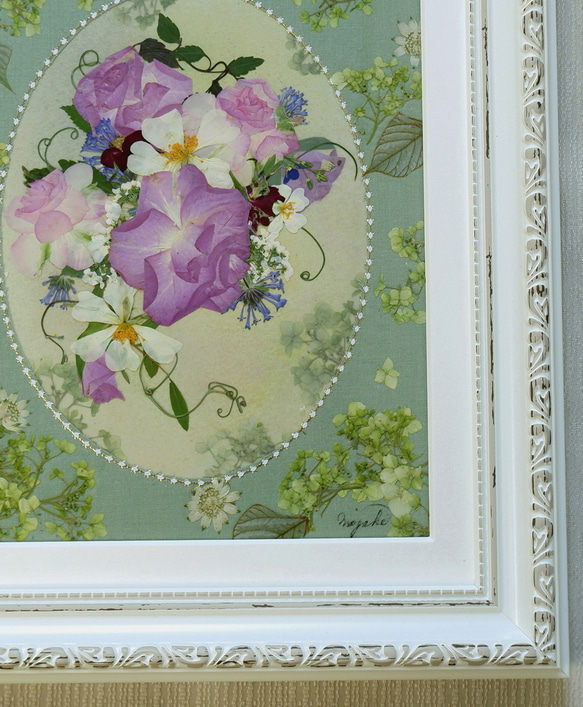 押し花額 　押し花アート　母の日フラワー　 ピンクのバラ　母の日　ブライダル　お祝　華やか 4枚目の画像
