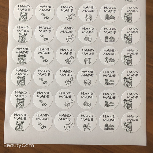 【48枚】【文字】ハンドメイドシール 48枚 サンキューシール ショップシール 四角 正方形 箔押し