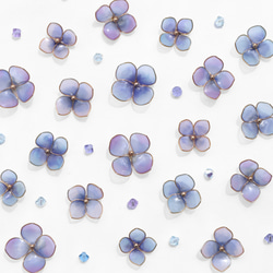 雨時花２個（紫陽花/ Hydrangea) 耳飾り「季節限定」 3枚目の画像