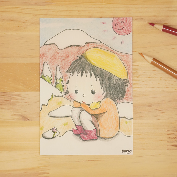 季節のポストカード＆絵手紙【春】　色えんぴつアート　[4枚セット] 4枚目の画像