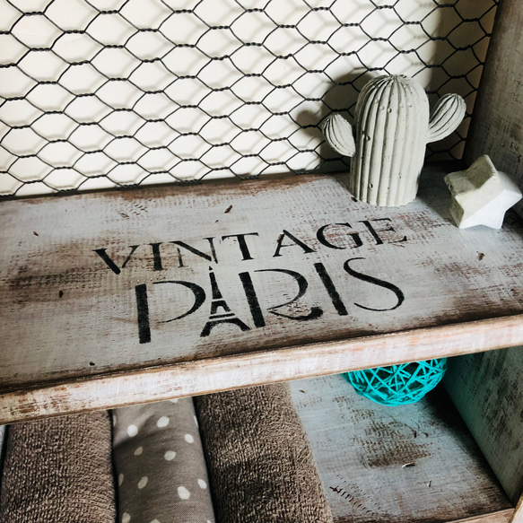 ウォールシェルフ　Vintage Paris 壁掛棚 6枚目の画像