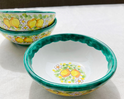 ボウル 小 11cm レモン柄 マヨリカ焼き イタリア陶器 器 茶碗