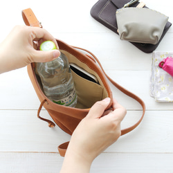 《数量限定＊訳あり》本牛革 斜め掛けショルダーバッグ ポシェット hana （キャメル） 8枚目の画像