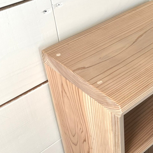 杉無垢材の可動式シェルフ 棚 リビングや寝室、玄関にも SHELF 2連