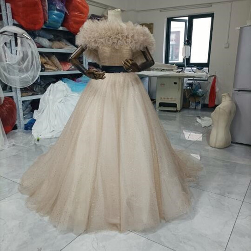 美品！七彩 カラードレス スカートのみソフトチュール トレーン 結婚式  