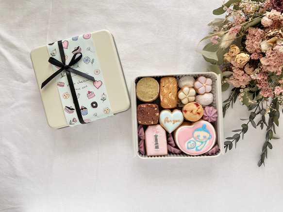 （5月15日〜6月12日発送休止）ご懐妊祝いに♡マタニティマークのクッキー缶♩ 2枚目の画像