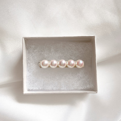 5連パールブローチ straight シルバー925製 あこや・淡水 ブローチ